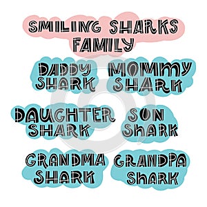Sharks Family vector set