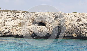 Sharks Mouth Cave, Cape Greko, Protaras from seaward side photo