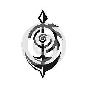Sharp anchor spear symbol logo design