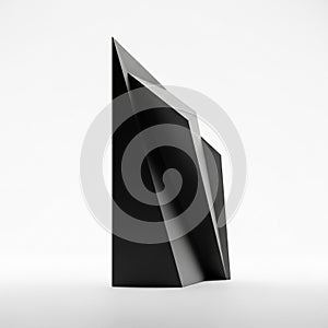 With sharp angular facets standing vertically on a plain white