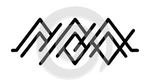 Sharp Black Geometric Zigzag Pattern, vector design Generative AI