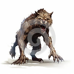 Sharp Brushwork Concept Art Of A Ferocious Werewolf