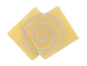 Sharp cheddar cheese on a white background