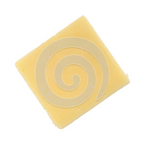 Sharp cheddar cheese on a white background