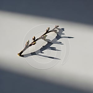 Sharp contrasts, emphasizing the texture of the twig and its