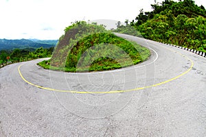 Sharp curve of road