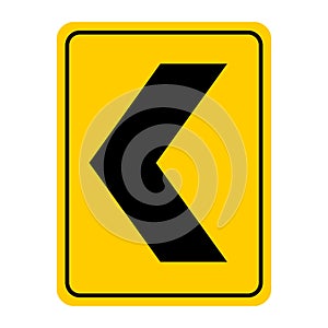 Sharp curve to left sign