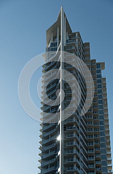 Sharp edges of modern skyscraper on Bayshore Drive - 1