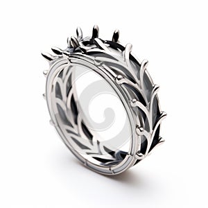 Sharp And Edgy Silver Leaf Ring Inspired By Crown