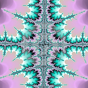 Sharp fractal, lilas, ultra violet and green