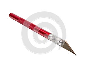 A sharp hobby knife isolated on a white background. photo