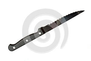 Sharp knife with black handle photo