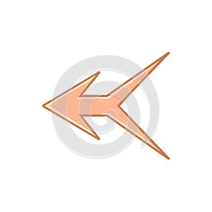 Sharp Left Arrow Sign Simple Navigation Pointer Directional Symbol Icon