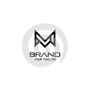 Sharp letters ML LM Monogram logo design vector photo