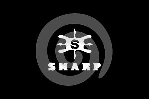 Sharp logo design with letter S