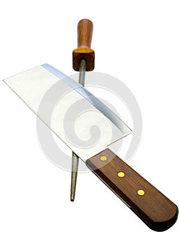 Sharp meat cleaver with poker