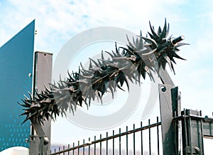 Sharp metal security fence