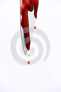 Sharp Murder Knife Weapon with Blood Dripping Droplets