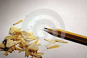 Sharp pencil and shavings