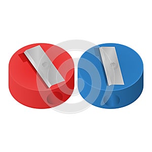 Sharp Red Blue Pencil Sharpener Vector