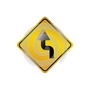 Sharp reverse left turns ahead sign. Vector illustration decorative design