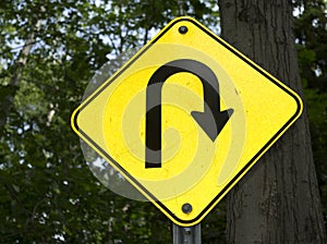 Sharp right turn sign photo