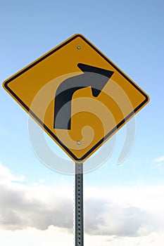 Sharp Right Turn Sign photo