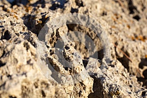 sharp rocks on sea coastline