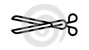 Sharp Scissors Icon for Cutting Craft Tools, vector design Generative AI