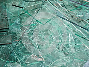 Sharp sheet glass waste for background.