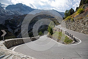 Sharp turn on a mountain road