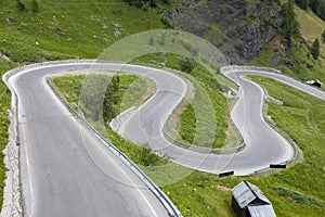 Sharp turns on a mountain road