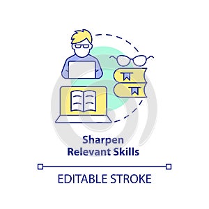 Sharpen relevant skills concept icon