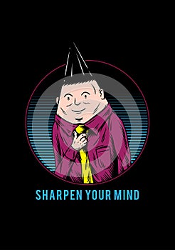 Sharpen your mind creative illustration