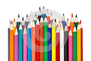 Sharpened colorful pencils