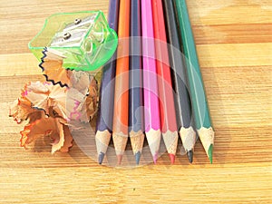 Sharpened colorful pencils