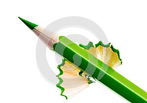 Sharpened green pencil