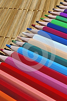 sharpened multi-colored pencils
