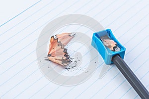 Sharpened pencel with sharpener