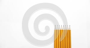 Sharpened pencils are on a white background photo