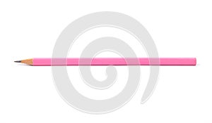 Sharpened pink pencil on white