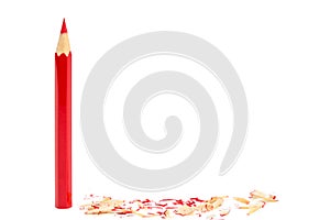 Sharpened red color pencil