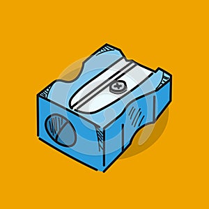 Sharpener illustration on color background