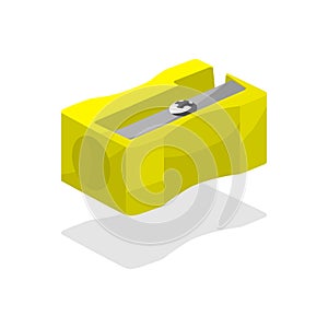 Sharpener vector realistic yellow pencil sharpener