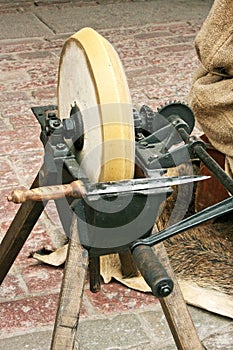 Sharpening wheel and old knife