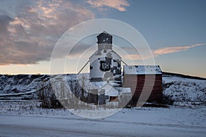 Old P&H grain company elevator in the ghost town of Sharples