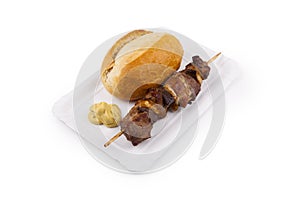 Shashlik with Bread roll - Schaschlik mit BrÃ¶tchen