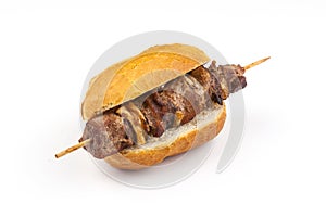 Shashlik with Bread roll - Schaschlik mit BrÃ¶tchen