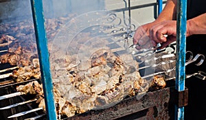Shashlik cooking in the street