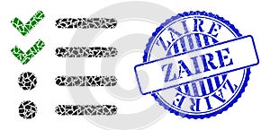 Shatter Mosaic Check List Icon with Zaire Textured Seal